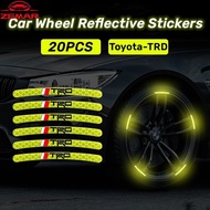 20Pcs Toyota TRD Universal Car Moto Tires Edge Strong Reflective Safety Warning Stickers Tire Letter