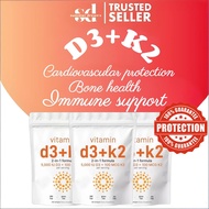Vitamin D3 5,000 IU + K2 MK-7 100 mcg, 180 Softgels | 2-in-1 Bone, Immune & Heart Support | Easy to 