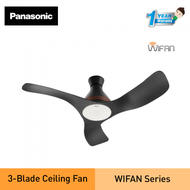 PANASONIC 48" WIFAN 3-BLADE WIFI CEILING FAN WITH LED F-M12GC MODEL: F-M12GCVBKSH