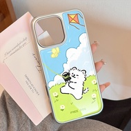 case for iphone xr 11 12 13 14 15 16 pro max plus air back cover puppy flying a kite pattern tpu cas