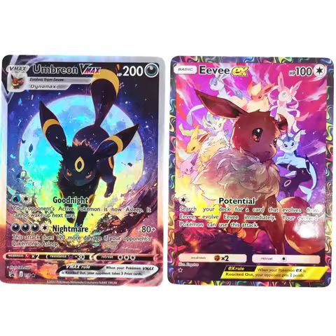 DIY PTCG Pocket Umbreon Vmax EEVEE EX TCG Game Collection Card