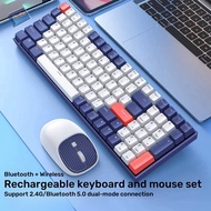 3-mode keyboard and mouse set, 100-key wired & wireless Bluetooth keyboard suitable for gaming & off