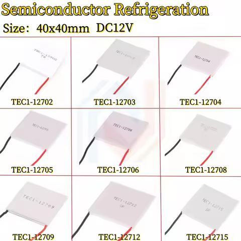TEC1-12702-12703-12705-TEC112706-12708-12705-12703 40x40mm 12V Peltier Thermoelectric Cooler SEMICON