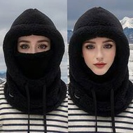 1pc/2pcs Upgraded Thickened Winter Fleece Face Mask Hat, Featuring Elastic Drawstring Design, Soft &