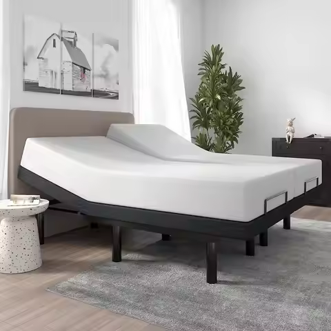 Split King Size Adjustable Bed Base/Bed Frame with Motorized Head and Foot Incline,Zero-Gravity,Wire