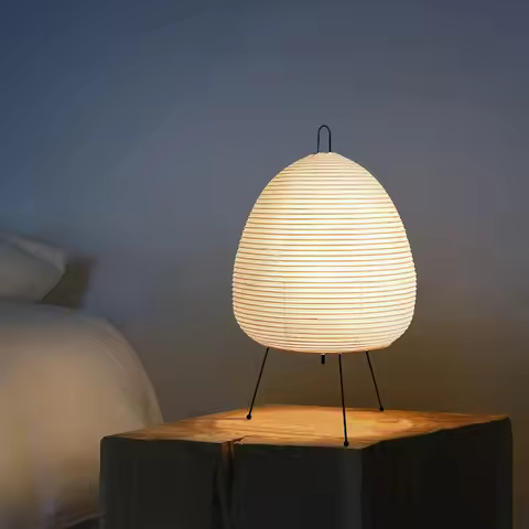 Japanese Design Akari Noguchi Yong Table Lamp Rice Paper Standing Lamp Bedroom Home Decor Study Livi