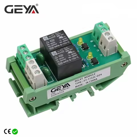 GEYA 2 Channel Relay Module AC/DC 12V 24V AC230V Relay Interface 5VDC 1NO1NC Relay Soldered on PCB