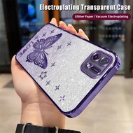 2 in 1 Glitter Rhinestone Phone Case For OPPO A16K A16e Case with Screen Protector Shockproof Casing