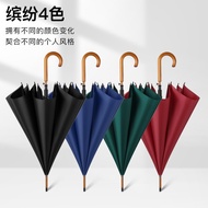 Long Handle Umbrella Wooden Pole Automatic 77cm Sunny Umbrella Customized Wooden Handle Umbrella Rea