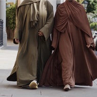 Abaya Cardigan Jubah 2-piece set Women Wear Plain dress Muslimah fashion Abaya Dubai  Jubah