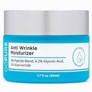 goPure Glyco-Peptide Anti Wrinkle Face  - Hyaluronic Acid Moisturizer for Face with Glycolic Acid, P