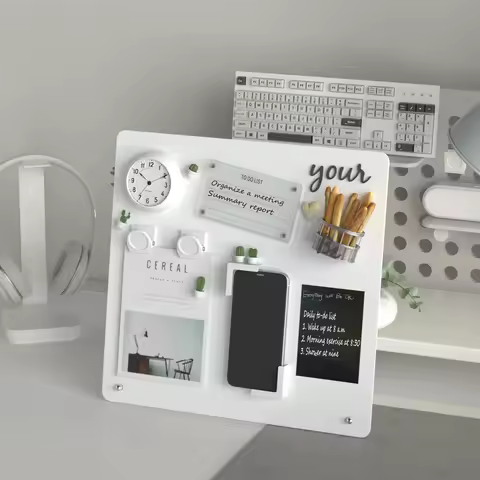 Magnetic Bulletin Board with Stand Magnetic Board for Tabletop with Magnetic Clamp Metal Board for M