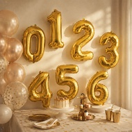 107cm Golden Birthday Number Balloon ins Hot Sale Golden Number Balloon 32 inch Balloon Number Ballo