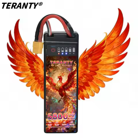TERANTY 3S LiPo Battery: 11.1V/11.4V, 100C/130C, 5400/5800mAh, XT60 T-plug, LED Indicator. For RC Ca