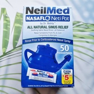 อุปกรณ์ล้างจมูก Nasaflo Unbreakable Neti Pot All Natural Sinus Relief Includes 50 Premixed Packets (