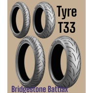TYRE TAYAR BRIDGESTONE BATTLAX T33 T 33 TYRE NEW MODEL SPORT TOURING 1207017 1606017 1805517 1905517