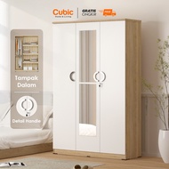 Cubic Lemari Pakaian Minimalis / Wardrobe Baju 3 Pintu / LUNA LP 3P