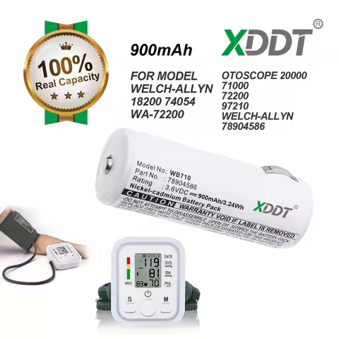 900mAh Battery For Welch-Allyn 18200 74054 WA-72200 Otoscope 20000 71000 72200 78904586 11720 11730 