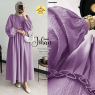 Pakaian Muslimah Lengan Gelembung Jihan Maxy Bahan Crinckle Airflow Premium