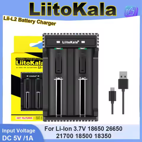 LiitoKala Lii-L2 18650 Rechargeable Battery Charger for Lithium 3.7V 26650 21700 20700 20650 18500 1