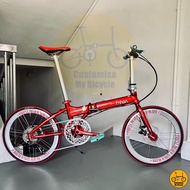 Fnhon Blast 22” • 9 Speeds Shimano Sora Litepro Folding Foldable Foldie Red Bicycle Bike Liverpool Mo Salah Van Dijk