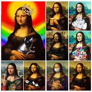 YOUQU Character Series Diamond Painting, Funny Mona Lisa Mosaic Picture, Full Diamond, Home Decorati