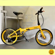 Fnhon Blast 22” • 10 Speeds Shimano • Litepro Aero Wheelset • Folding Foldable Foldie Fold Bicycle Bike • 451 tyres • 20” inches Pikachu Pokémon Yellow • Crius Velocity Master Gust Tornado Dahon Tern Bifold • Customise My Bicycle •