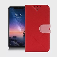 NISDA For 紅米Note 6 Pro 風格磨砂側翻皮套 紅