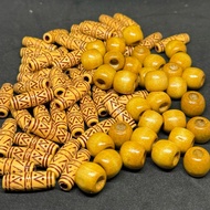 WOODEN BEADS ROUND / FUGLE for Accessories Making Jewelry Embelishments Native 30pcs per Pack