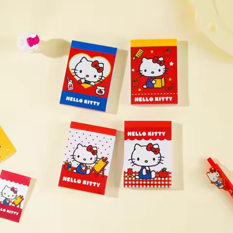 Genuine Sanrio Hello Kitty Notepad Cute Memo Writing Pad for Student Women School Stationery Planner