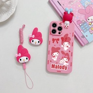Samsung Galaxy ON7 2016 ON7 C7 Pro C9 C9 Pro A03 A03 Core 2015 J2 Prime  A04 A04E M04 F04 A05 A05S A24 4G Cartoon Melody Phone Case (Including Stand Doll &amp; Lanyard)