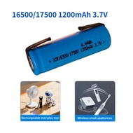 1200mAh 3.7V ICR16500 16500/17500 with Solder Tab Rechargeable Battery for LED Led Flashlight Digita