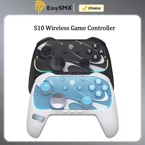 EasySMX S10 Wireless Gamepad TMR Joystick RGB Controller Compatible with Switch 1/2/PC/Phone/TV/Stea
