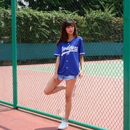 Dodgers baseball shirt biru (soft dryfit)