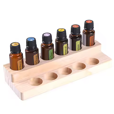 11 Compartments Essential Oil Display Stand Shelf Wooden Exquisite Rack With 11 Grooves Can Hold 15m