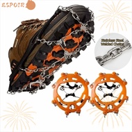 ESPOIR1 Ice Grippers, Non-slip 8/10 Teeth Ice Shoes Spike,  Lightweight Ice Snow Shoes Spikes for Sh