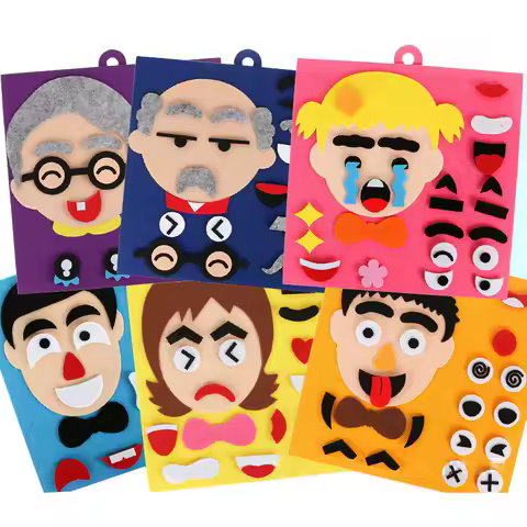 Puzzle Felt Non-woven Fabric Early Childhood Education for Children Manual DIY Cognitive Facial Expr