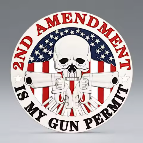 2nd Amendment Is My Gun Permit Souvenir Coin The 2nd Amendment 1791 Gold Plated Collection Coin