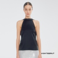 VICKTEERUT (ราคาปกติ 6350 -.) Halter Neck Top เสื้อคล้องคอ ดีเทลปกสูทด้านหลัง