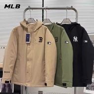 Original In Stock—MLB NY Embroidered Logo Men's Waterproof Hooded Windbreaker Jacket