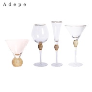 Adepe Cocktail Glasses Cups Gold Rim Clear Drinkware Coupe Glass Wine Glasses Champagne Cups for Bar