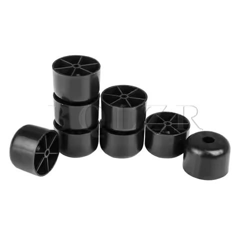 BQLZR 8Pcs Black Round Plastic Furniture Legs 5×3.5cm Furniture Replacement Feet for Sofa Couch