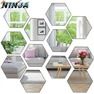 (0.81) DIY 3D Hexagon Mirror Self Adhesive Wall Stickers/ 3D Mirror Wall Art / DIY Wall Stickers Used for Living Room Bedroom TV Backdrop Wall Decor