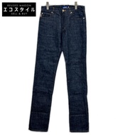 Burberry Blue Label Indigo Nova 格紋拼接直筒牛仔褲，40 號 [二手]