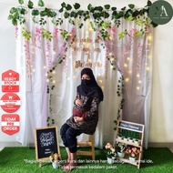 Dekorasi Backdrop Syukuran Tasyakuran 4 7 Bulanan PhotoBooth Paket DD