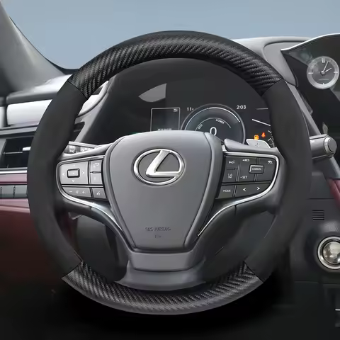 Suitable for Lexus Suede Matte Carbon Fiber Texture Steering Wheel Cover Suitable for Is250 Gs300 Lx