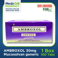 Ambroxol 30mg for Kids and Adults - 1 Box x 100 Tablets (Mucosolvan generic)