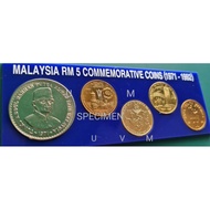 Coin of Malaysia Rm5 set of 5