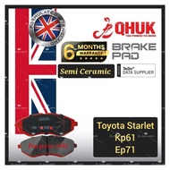 QHUK FRONT SET DISC BRAKE PAD TOYOTA STARLET KP61 EP71 EP80 EP90 (SEMI CERAMIC)