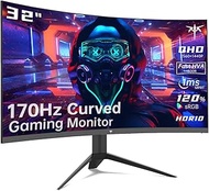 KTC 32-Inch Curved Gaming Monitor, 2K 170Hz, 1440P 144Hz, 1500R Frameless, 1ms, HDR, FreeSync Premiu